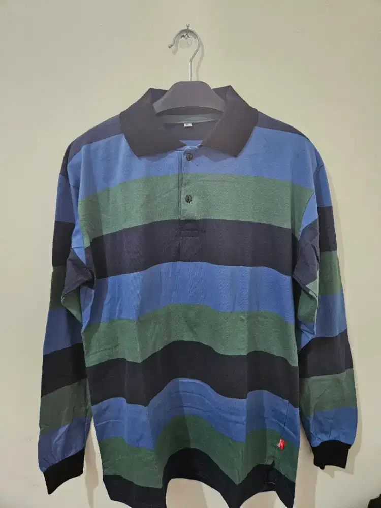 Polo longshirt mid green size XL