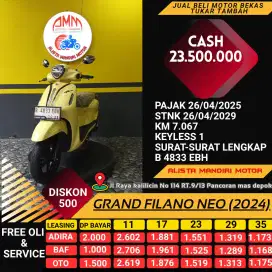 MTR BEKAS RASA BARU, GRAND FILANO NEO 2024 B DPK. CASH/CREDIT DP 1JT