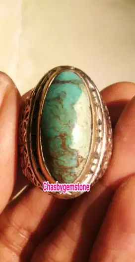 Cincin Pirus Persia dwi warna-Natural Pirus Hubei dua warna urat merah