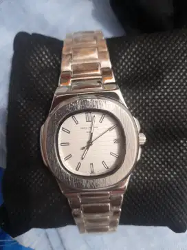 Jam tangan wanita patphil full tag emboss silver