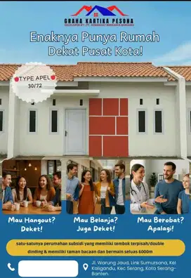 Rumah Subsidi di kota Serang tembok Double Dinding