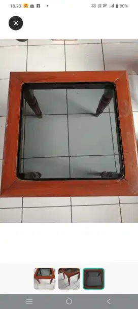 Dijual Meja kayu jati kaca