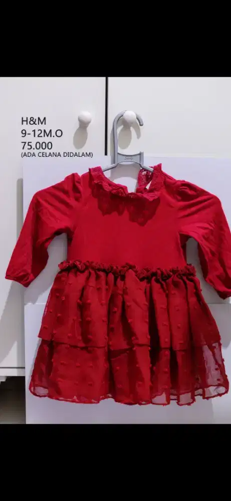 H&M Dress Baby Merah