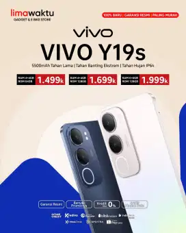 Vivo y19s 4/64 ready wrn silver dan hitam