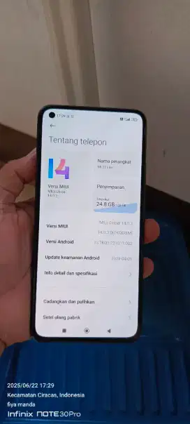 Mi  11  lite  6+5/128 resmi mnus becdor ja tetak segel orian NFC