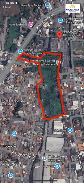 Dijual Lahan 18865M2 di CIMONE Tangerang
