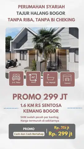 Rumah murah syariah strategis tajur halang bogor dekat tol stasiun
