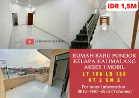 Rumah Baru 106mtr Pondok Kelapa Kalimalang akses 1 mobil