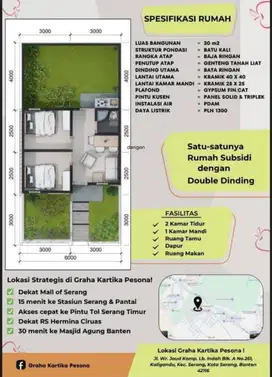 Perumahan Double Dinding Luas Tanah 72 Di Serang kota