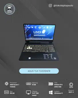 ASUS TUF FA506NFR AMD RYZEN 7 7435HS Ram 16GB SSD 512GB RTX2050