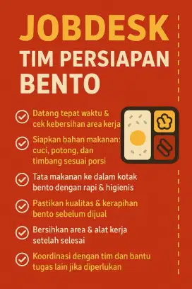 LOKER TIM PERSIAPAN JUAL BENTO