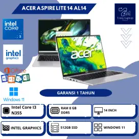 ACER ASPIRE LITE 14 AL14 INTEL I3 N355 RAM 8GB SSD 512GB LAYAR 14 INCH