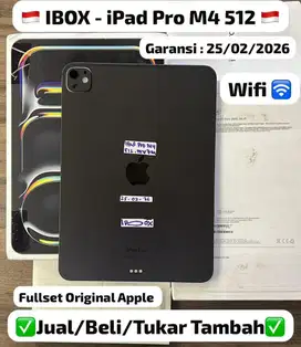 ipad pro m4 512gb second ibox garansi on