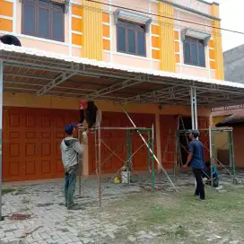 Kanopi Hollo 40x40 atap seng sepandek