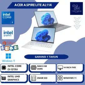 ACER ASPIRE LITE AL1 14 INTEL CORE I3 1215 RAM 8GB SSD 256GB 14 INCH
