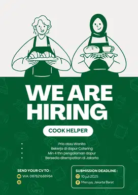 Dicari COOK HELPER