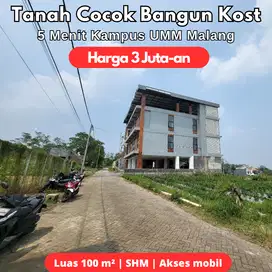 Tanah 7 Menit kampus UB Malang Cocok Bangun Kost