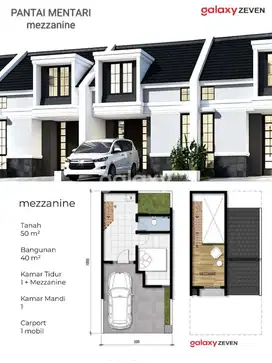 JUAL RUMAH BARU MINIMALIS 1 LANTAI & MEZZANINE PANTAI MENTARI