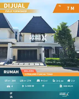 Rumah Mewah Full Furnished Dijual di Citraland Puncak Tidar Malang