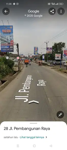 Dijual tanah kosong strategis pinggir jalan raya pahlawan Cibinong