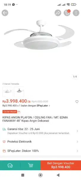 Dijual celling fan oven dll