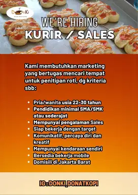 dibutuhkan segera marketing untuk bakery di srengseng, jakbar