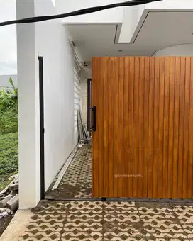 Pagar grc motif kayu