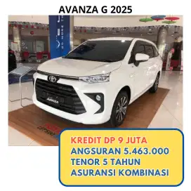 PROMO DO 9JT TOYOTA AVANZA G MANUAL MT 2025 / MATIC CVT KREDIT PUTIH E