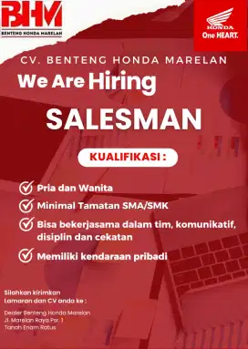 DICARI DIGITAL MARKETING DAN SALESMAN