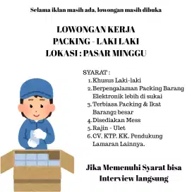 LOWONGAN PACKING GUDANG DI PASAR MINGGU