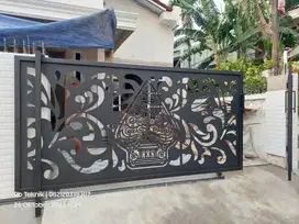 pagar dorong minimalis modern