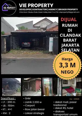 Rumah siap huni di Cilandak Barat