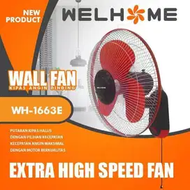 WELHOME WH 1663E Wall Fan 16 Inch Kipas Angin Listrik Dinding Tembok