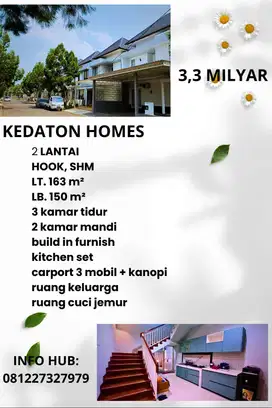 Rumah HOOK Kedaton 2LT Siap Huni Dgn Build In Furnish BSB City