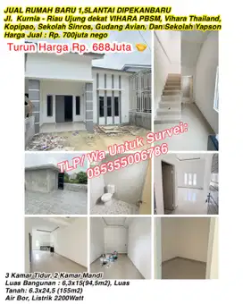 JUAL RUMAH RIAU UJUNG DEKAT SEKOLAH YAPSON DAN SINROS