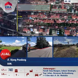 DIjual tanah selias 7.402m² di pinggir Jl. Ujung Pandang