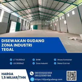 Disewa gudang tegal luas 1 Ha Siap pakai cocok utk industri