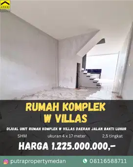 DIJUAL UNIT RUMAH DI KOMPLEK W VILLAS