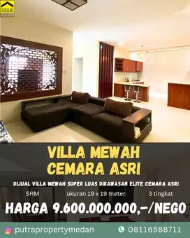 DIJUAL VILLA LUAS DAN MEWAH KOMPLEK CEMARA ASRI