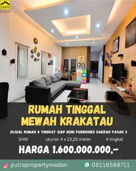 DIJUAL RUMAH 4 TINGKAT CUMA 1 M AN