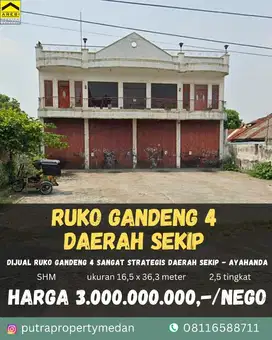 DIJUAL RUKO GANDENG 4 DAERAH AYAHANDA -SEKIP