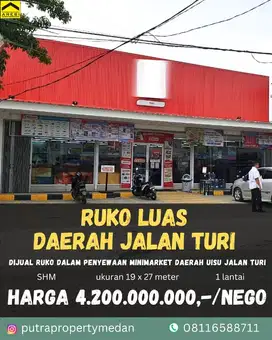 DIJUAL RUKO ALFAMIDI DAERAH JALAN TURI
