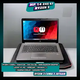 Hp 14 245 G7 Ryzen 3 3300U Ram8GB Ssd256GB Layar 14inch