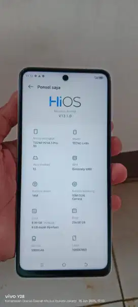 Tecno pova 5 pro 5g. HP cas biasa 8+8/256 lecet pmkyan ja NFC