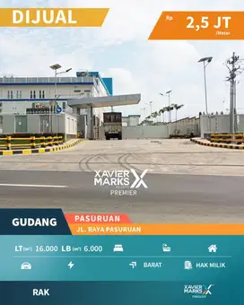 Dijual Gudang Strategis di Jl. Raya Pasuruan – Kejayan, Kab. Pasuruan