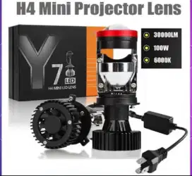 Lampu utama mobil mini projektor soket h4