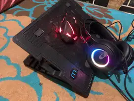 Headset gaming mouse gaming cooling pad