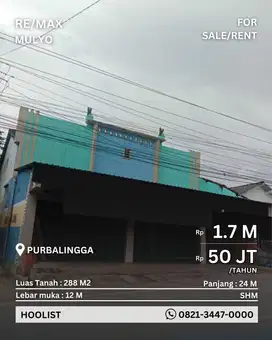 Dijual dan Disewakan Ruko Lokasi Strategis Area Purbalingga