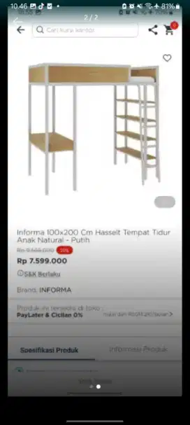 Dijual tempat tidur anak informa