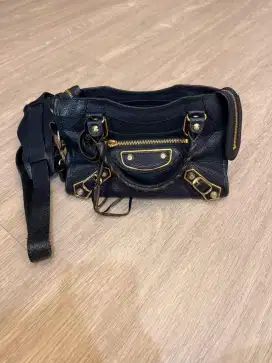 Tas Balenciaga city mini edge asli blue nuit